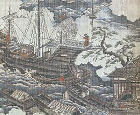 交易停泊図 美術大島 白大島 総絣